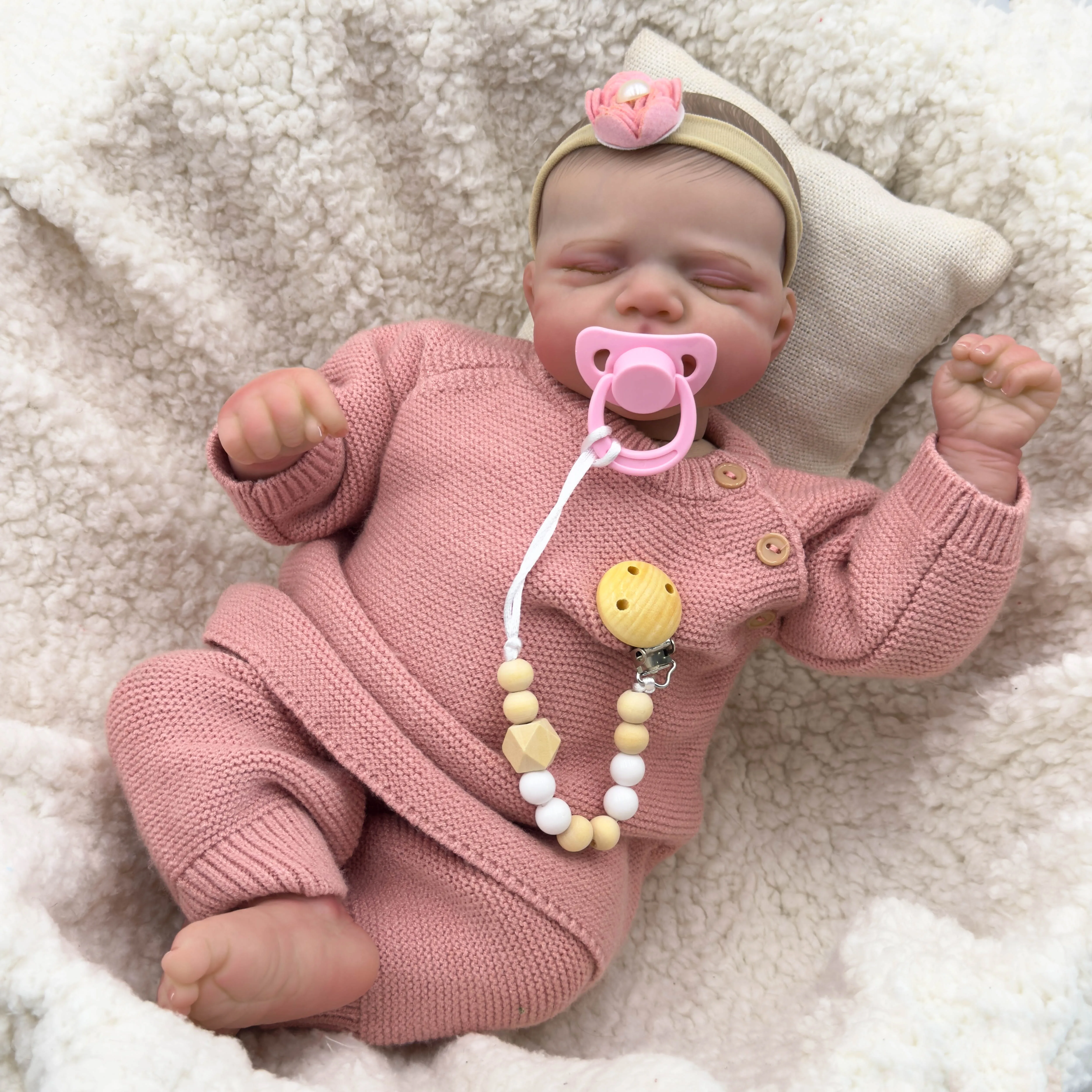 19inch Pascale Soft Cloth Body Cuddly Reborn Doll Lifelike Multiple Layers Painting 3D Skin Hand Painted Hair Visible Veins