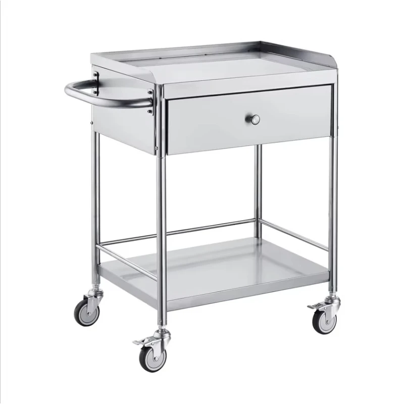 Heavy Duty Treasure Commercial Stainless Steel Medical Vehicle Service Trolley Laboratory Clinic Kitchen Salon Hospital Hotel