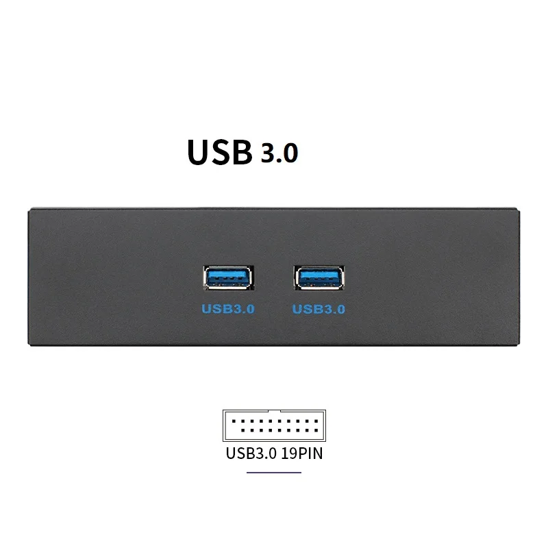2–4 Ports USB 3.0 2.0 Frontplatte optisches Laufwerk Halterung 5,25 Zoll Metall Computer PC Gehäuse USB HUB Erweiterungsadapter Kabel Splitter – Detail 8