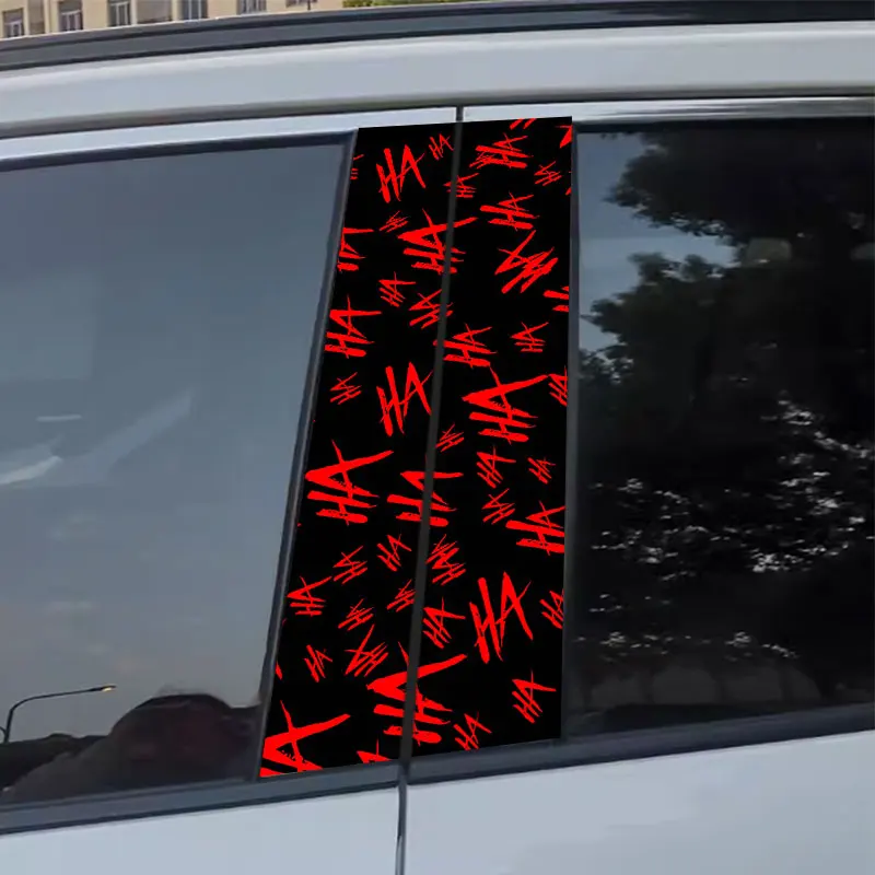 1/2pcs Joker Laughing Car Stickers Auto B Pillar Waterproof Decoration Cover Scratch DIY Car Doors Pillar Sunscreen Vinyl Decals view 4