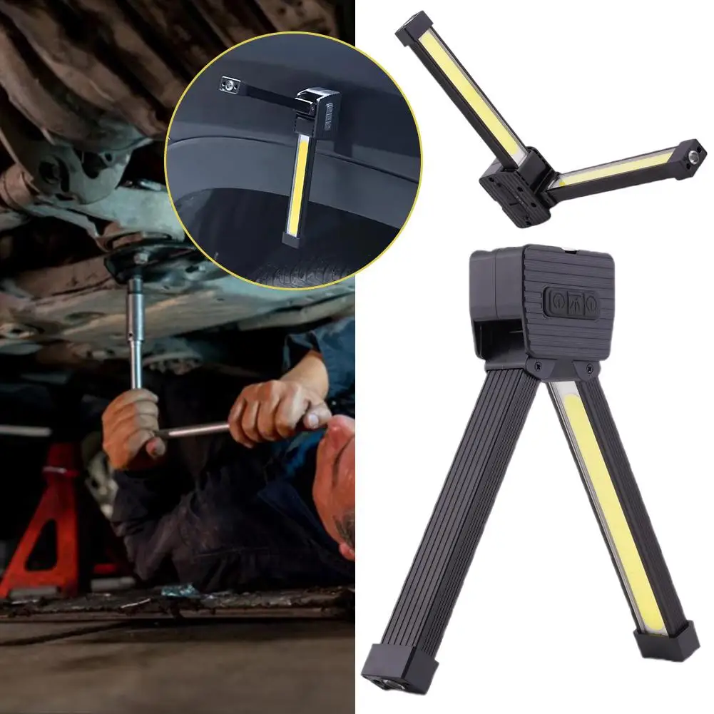 Gym Lamp For Posing Portable Magnet LED Flashligh 7th Gear Dimming Folding Worklight Waterproof Led Flashlight With Magnet Hook