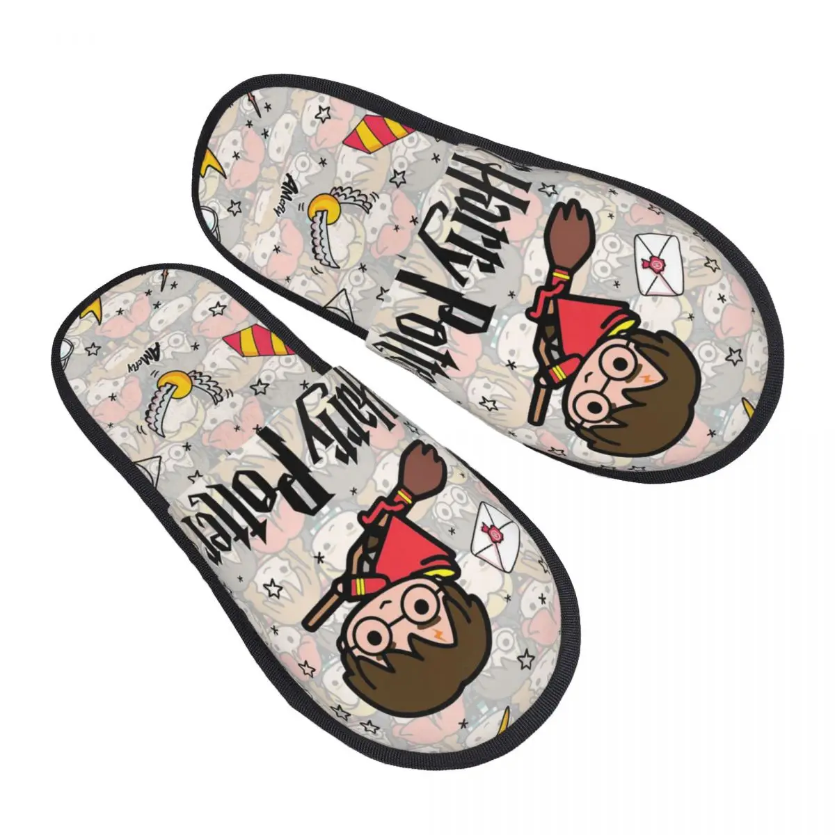 

Зимние домашние хлопковые тапочки Harrys Potters Magic School Merch, домашние меховые шлепанцы, домашние мягкие нескользящие шлепанцы