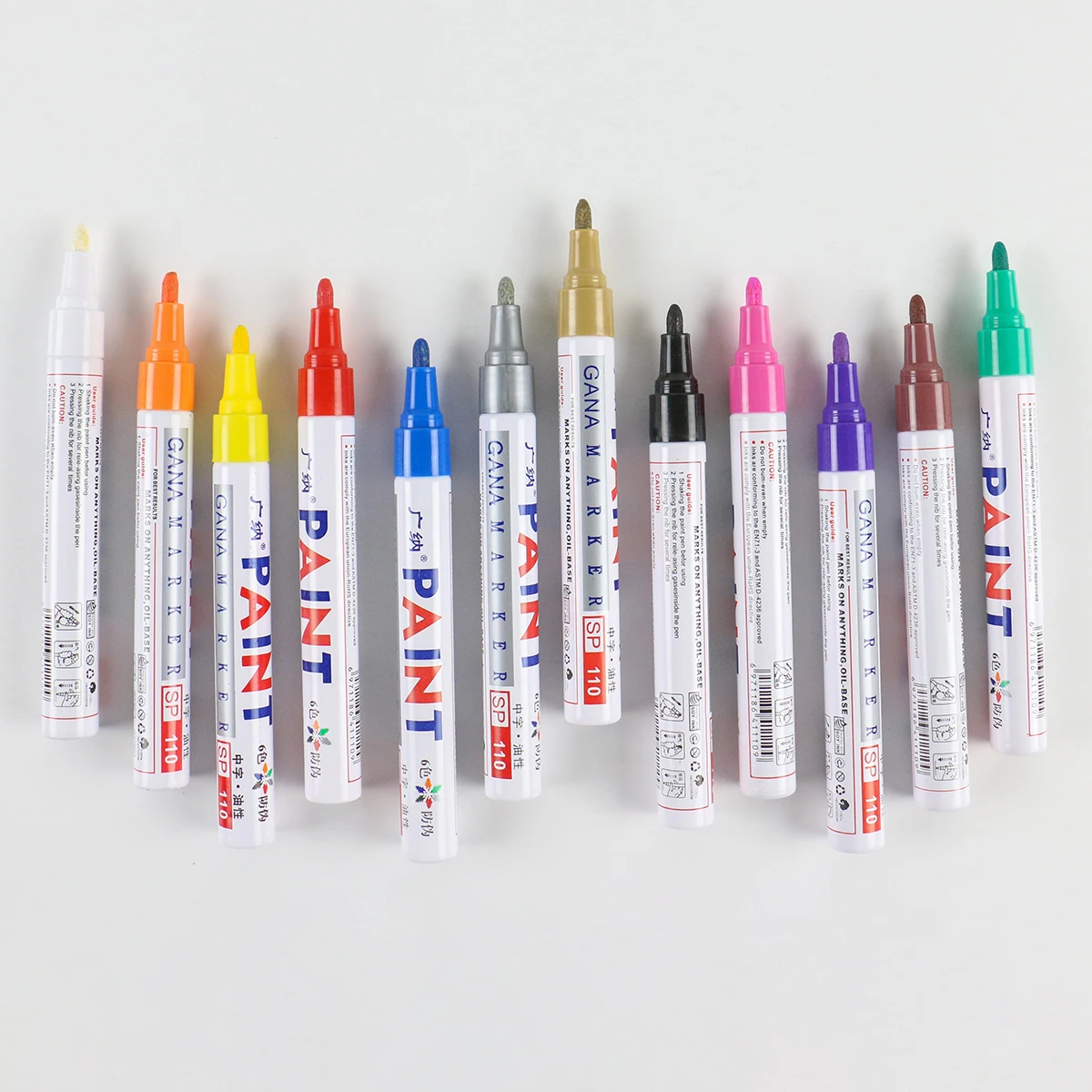 قلم تحديد طلاء 12 لونًا/صندوقًا، مناسب لألبومات الصور التي يمكنك صنعها بنفسك وبطاقات المعايدة واللوحات الفنية والتوقيات واللوازم المدرسية الأنيقة