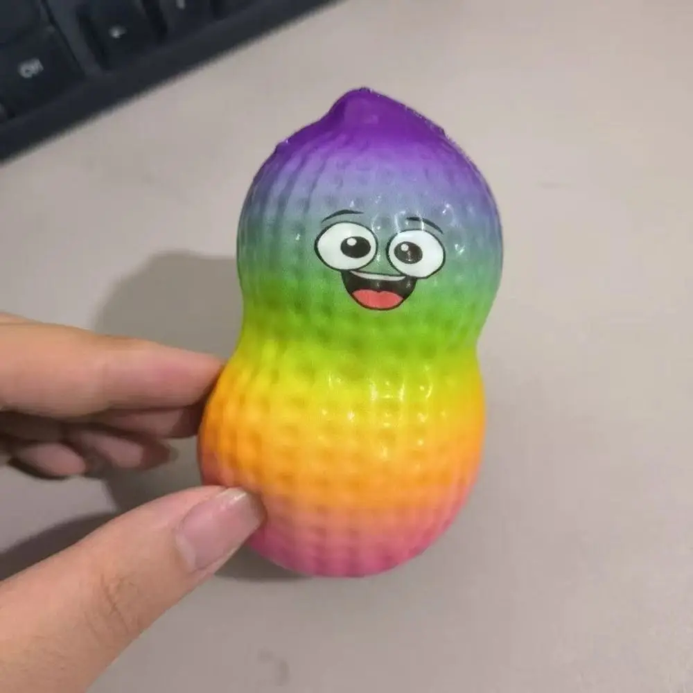 Boys Girls Mud Texture Peanut PU Squishy Slow Rising Hand Relax Good Luck Peanut Finger-Sticking Pinch Sensory Adults