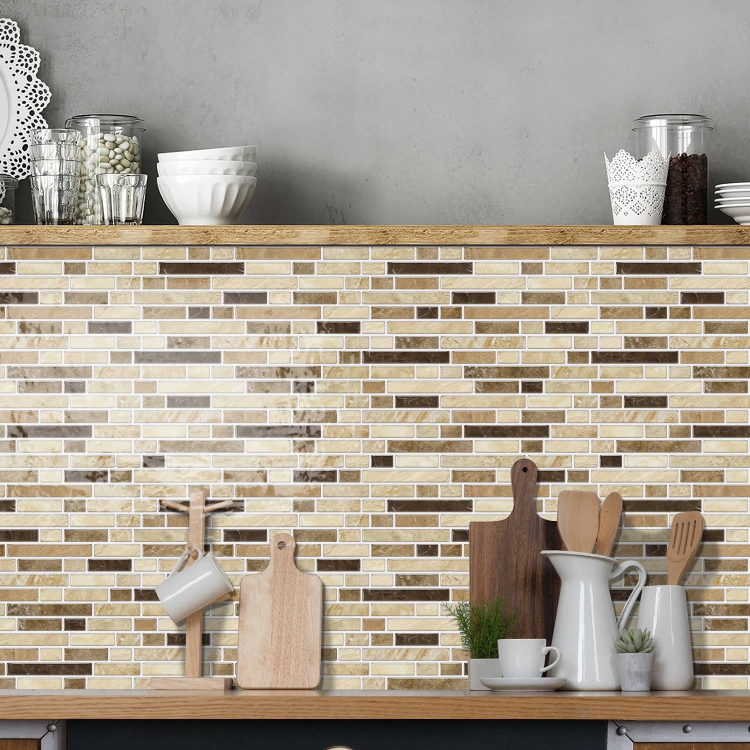 

Brown marble texture decorative wall sticker, used for living room, bedroom, kitchen wall decoration and home decoration