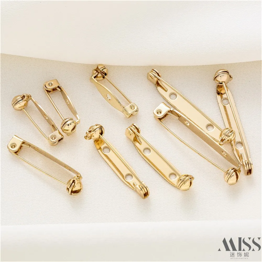 

14K Gold Bag Color Anti-falling Pin, Brooch, Anti-light Female DIY Handmade Corsage, Homemade Jewelry Accessories Materials