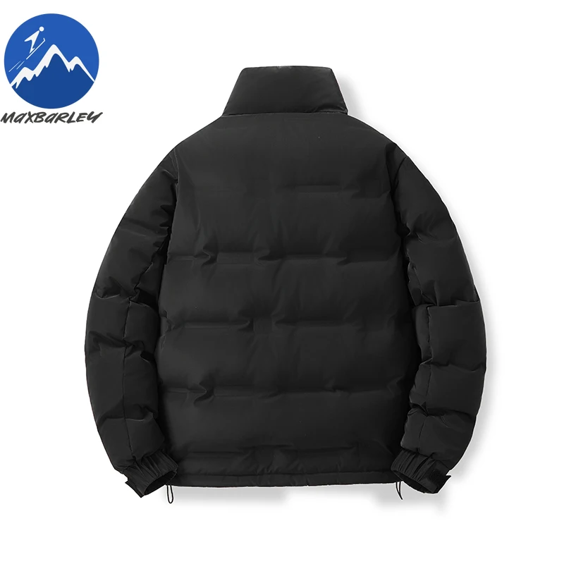 Maxbarley 2026 الرجال سترة قصيرة أسفل العلامة التجارية سميكة يندبروف الأبيض بطة أسفل معطف الشتاء الرجعية الدافئة الوقوف طوق سترة السمك المنتفخ