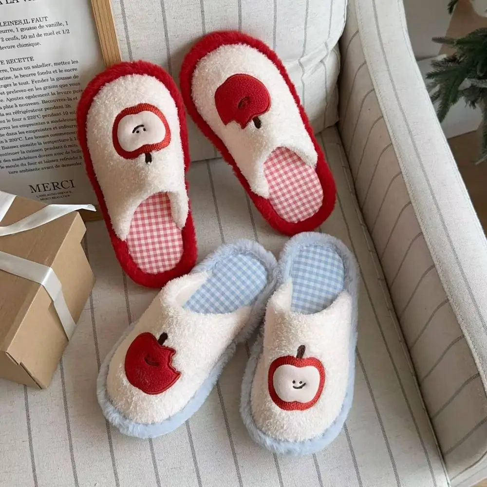 

Trendy Kawaii Women's Plush Slides Cartoon pattern Warm Cartoon Slippers Anti-Slip Soft Bedroom Slides Shoes Indoor