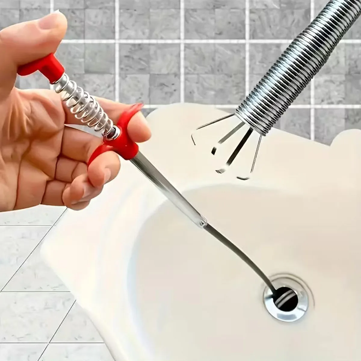 1PC Pipe Unclogger Toilet Floor Drain Blockage Four Claw Cleaning Tool Bending Multifunctional Manual Hair Unclogger Clip