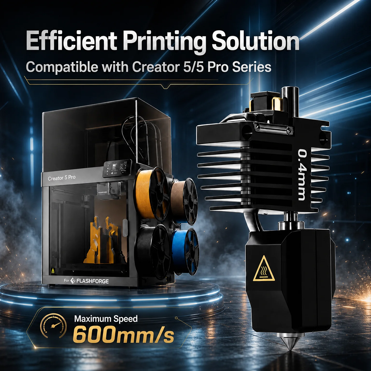 Upgrade C5 Extruder Hotend For FLASHFORGE Creator 5/Creator 5 Pro 0.25 0.4 0.6 0.8mm C5 PRO Hotend 3D Printer Accessories