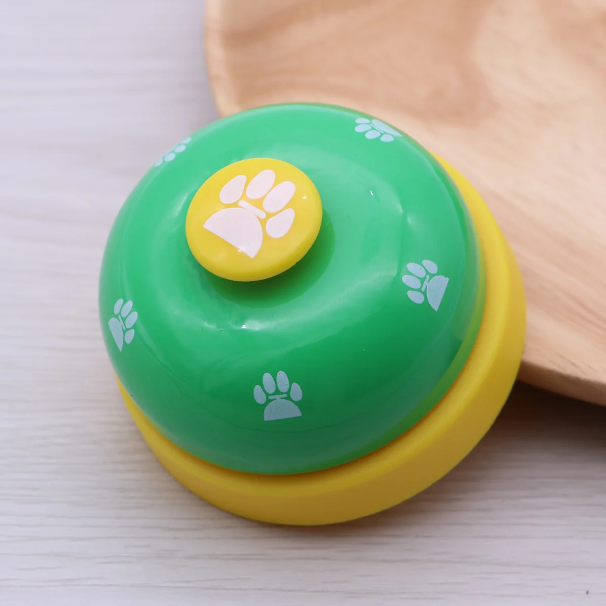 

Pet Bell Flat Wide Button Loud Sound Green Yellow For Dogs Puppy Communication Device Dog Training Bells Puppy Training