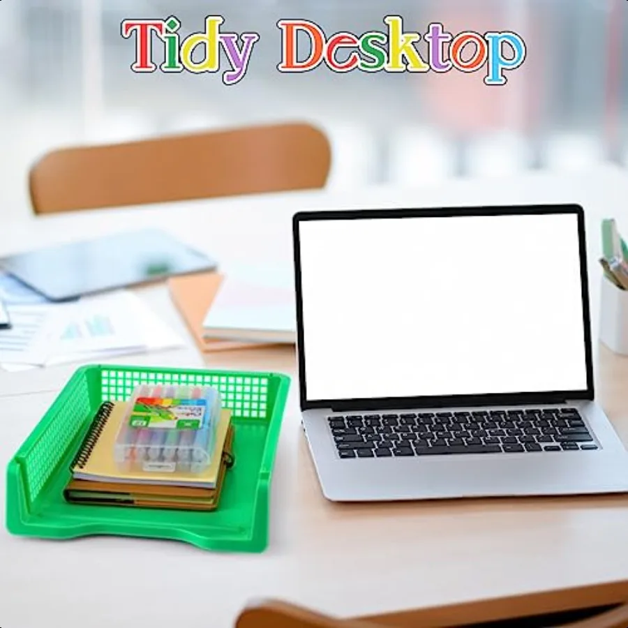 Ripeng 7-пакет штабелируемых пластиковых контейнеров для бумаги ярких цветов, настольный органайзер для писем, лоток для учителей, офисных файлов, хранения документов Pl