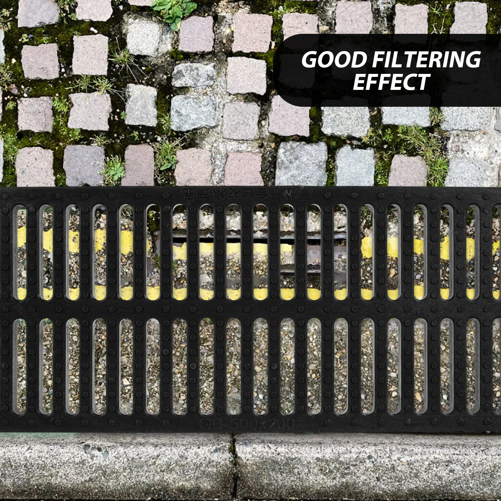 

Пластиковая решетка для слива, уличная канализационная решетка, сверхпрочная прямоугольная решетка для ливневой канализации, крышка для дренажного канала, сливной фильтр для использования внутри и снаружи помещений