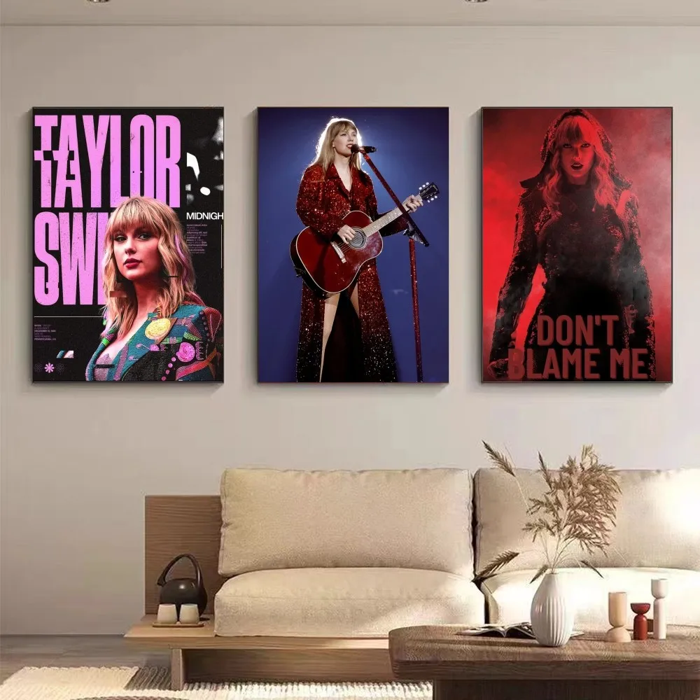 Pop Singer T-Taylor-Swift Album Poster No Framed Kraft Club Bar Paper Vintage Poster Wall Art Painting Bedroom Study Stickers Po