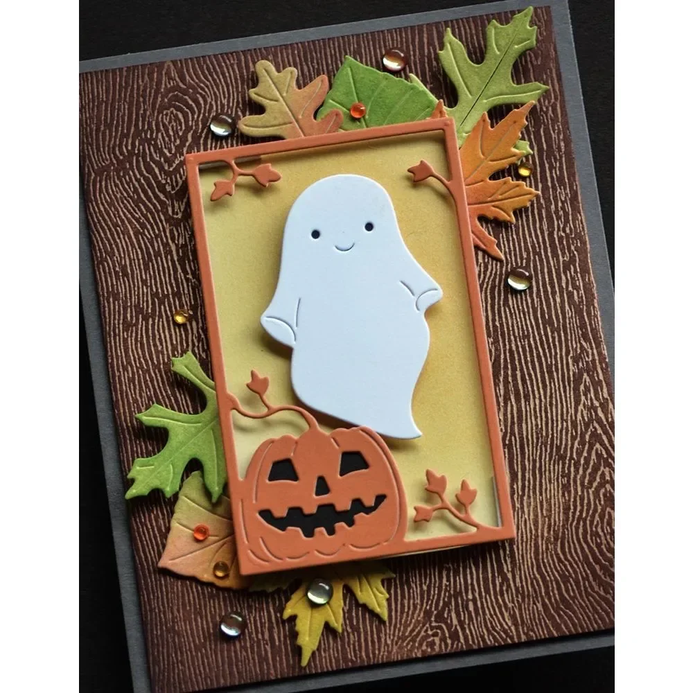 قوالب قوالب إطار قطع معدني للهالوين على شكل يقطين يمكنك صنعها بنفسك لسكرابوكينغ ورق صنع قطع الحرف اليدوية #4