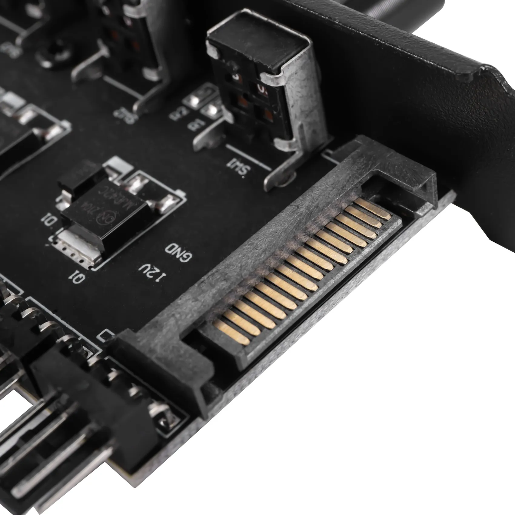 Stijlvol-Pc 8 Kanalen Fan Hub 4 Knop Koelventilator Snelheidsregelaar Voor Cpu Case Hdd Vga Pwm Fan Pci beugel Power Door 12V Fan Cont