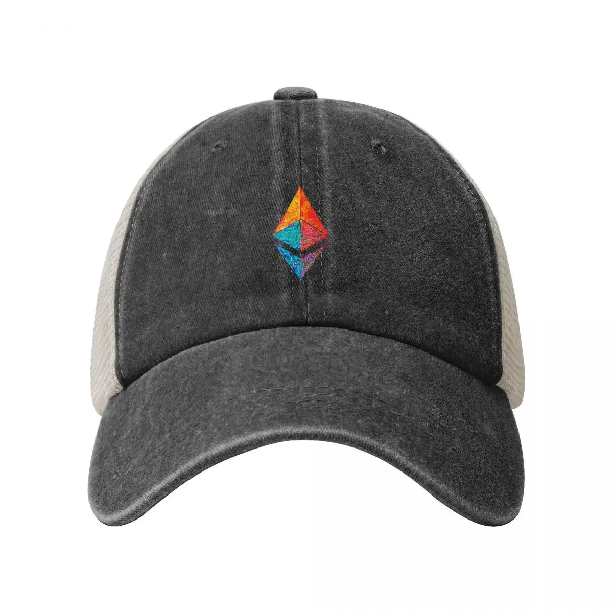 Caustic Acid ETH crypto, Etherium logo. Baseball Cap fashionable Fishing cap Wild Ball Hat Beach Outing Golf Men Women's