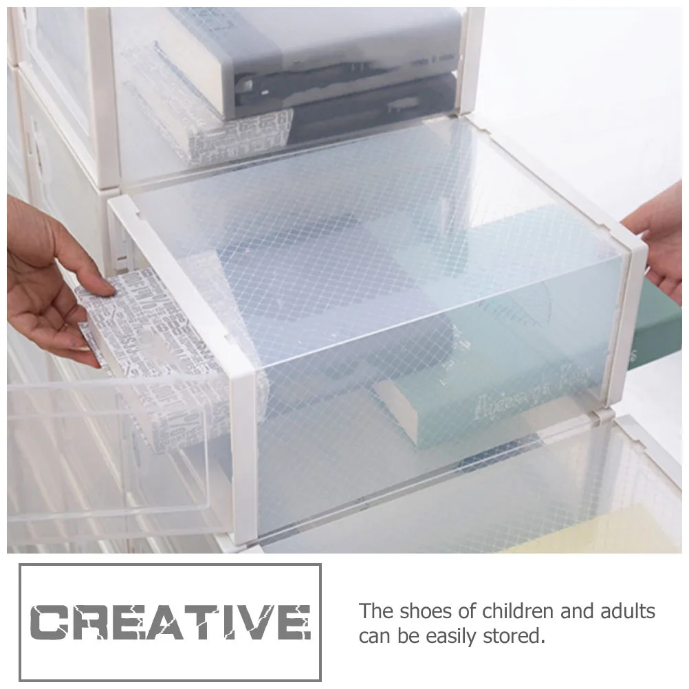 

Stackable Flip Lid Shoes Cabinet Transparent Shoe Box Thick Protective Dustproof Shoes Case for Home Organizer Storage