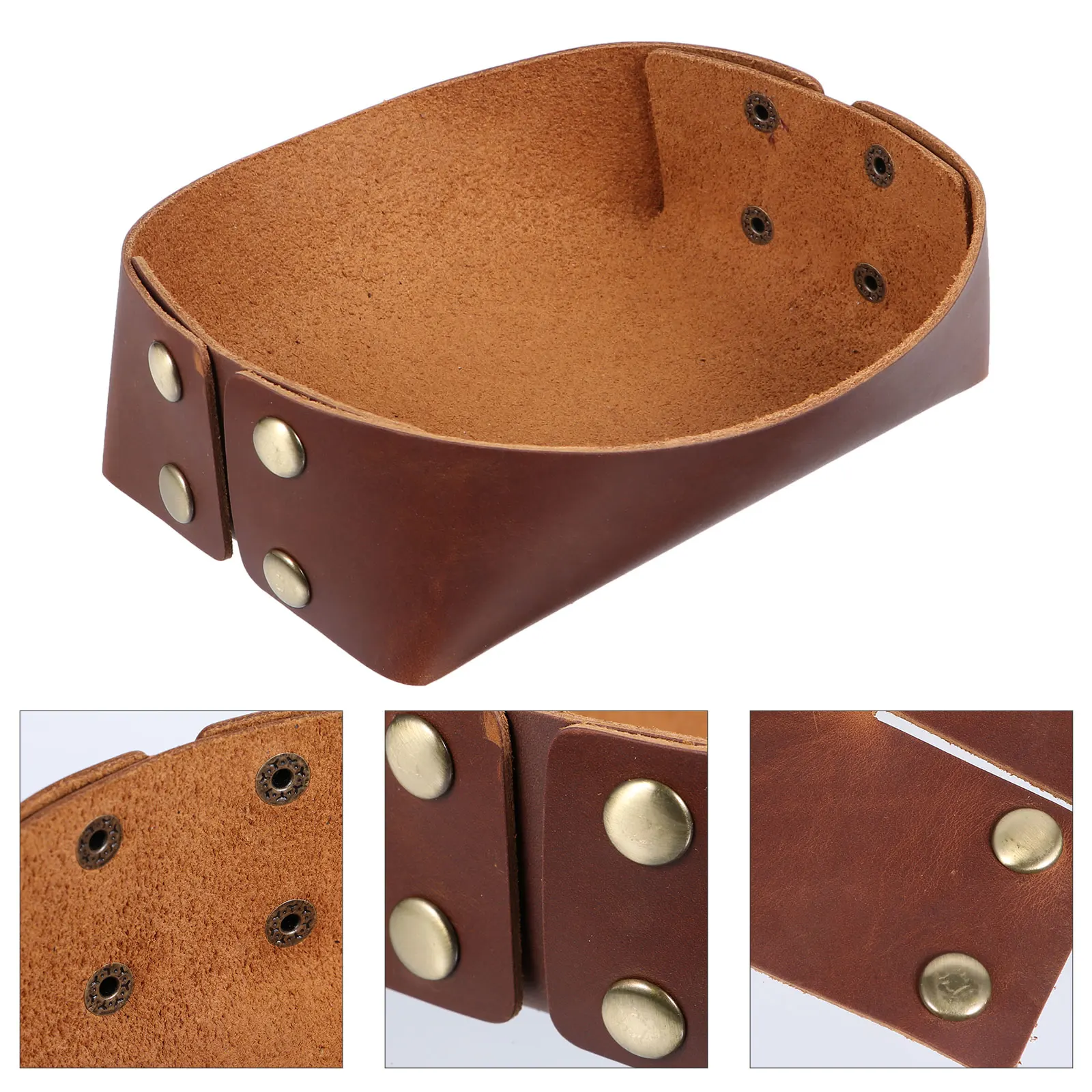 

Storage Tray Premium Quality Large Capacity Jewelry Dish ganizer Desktop Sundries Plate Cowhide Key Holder Makeup Case