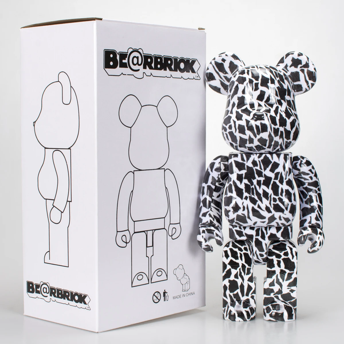 

Bearbrick 400% узор зебры, перенос воды, промышленная, высота 28 см, 11 дюймов, Коллекционная подарочная фигурка, украшение, кукла