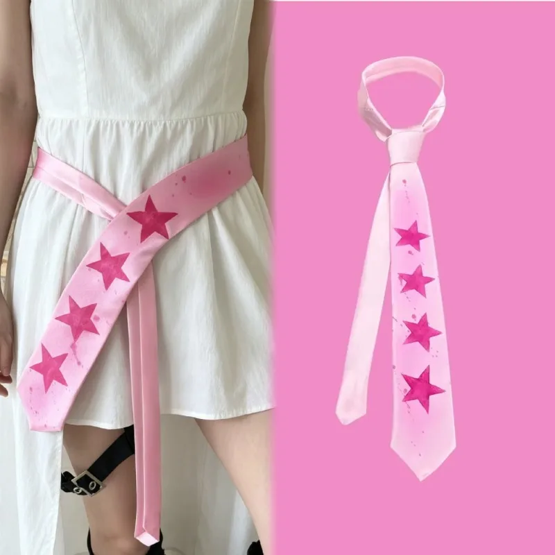 2026 Sweet New Y2K Star Gradient Tie for Women Sweet Decorative Neck Scarf Grunge Punk Cute Girls Ribbon Necktie Accessories