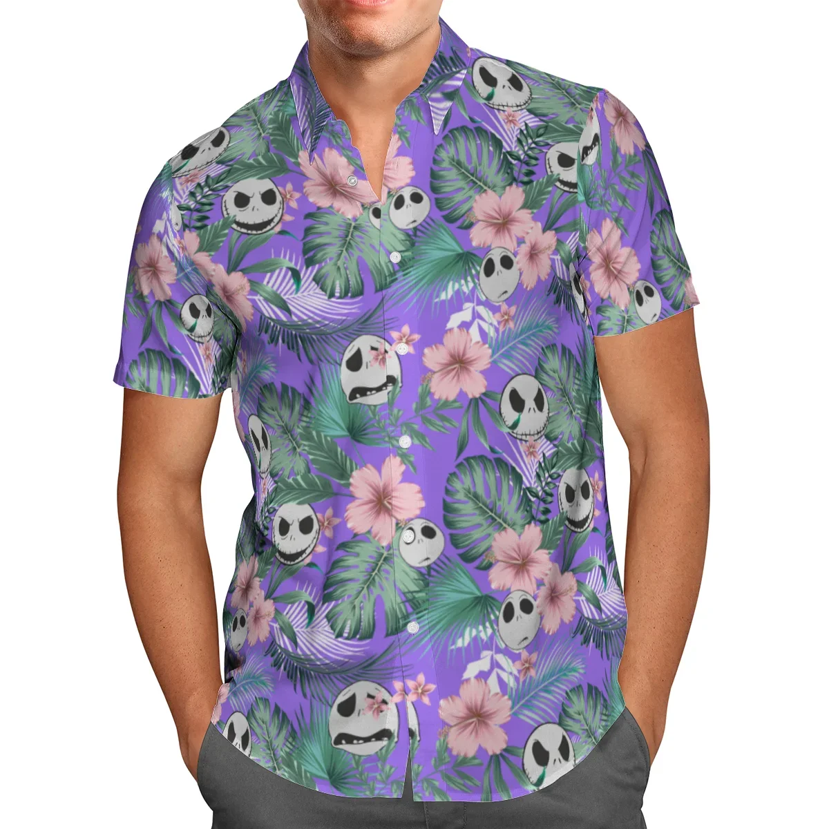 Camisa informal con botones para hombre, camisa de manga corta con estampado de animales en 3D toda la prenda, a la moda, con solapa colorida, estilo Hip Hop, para vacaciones de verano, 2024