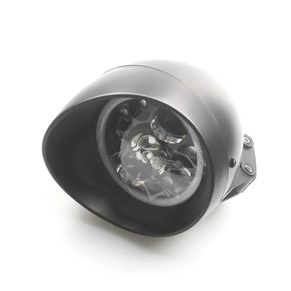 

Universal Motorcycle LED Skull Headlight Hi/Lo Beam 12V Headlamp Cafe Racer Old School Bobber Touring Dirt bike