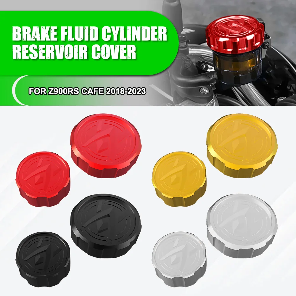 

For Kawasaki Z900RS Cafe 2018-2019-2020-2021-2023 Front Rear Fluid Reservoir Cover Reservoir Master Tank Cap Pump Accessories