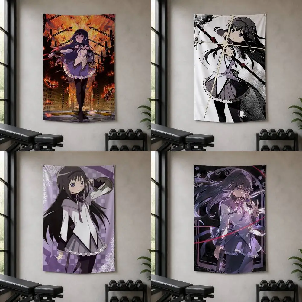 Homura Akemi  Decorative Wall Flag Banner for Home Garden Garage Indoor Outdoor Decor