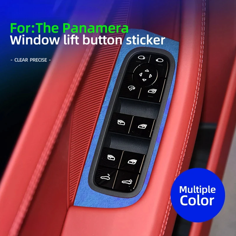 4Pcs Alcantara Suede For Porsche Panamera Panamera  971 2018-2024 Car Window Lift Button Sticker Modifications  Accessories