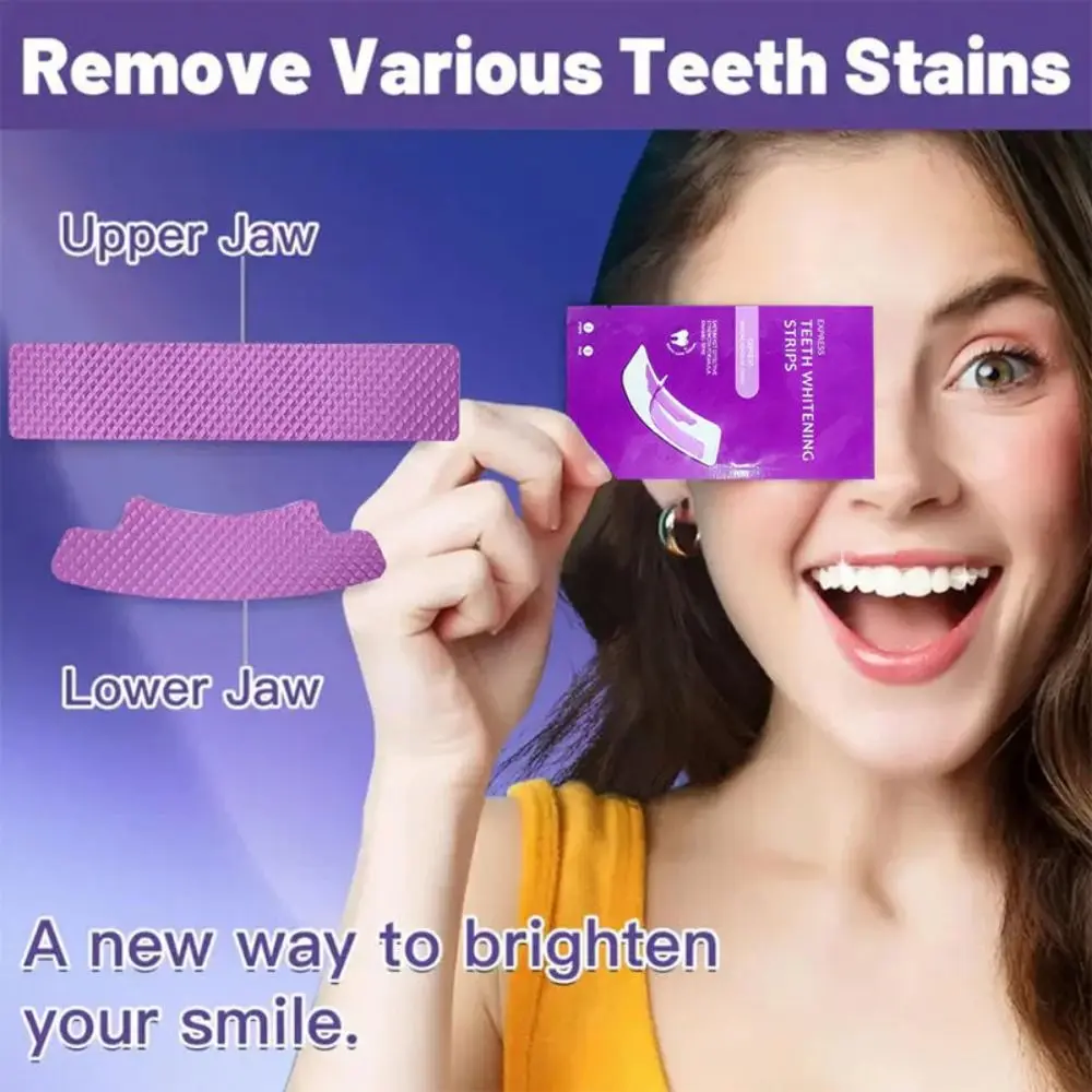 7D Whitening Strips Purple Teeth Strips Teeth Whitening Tools Brightening and Whitening Strip Remove Yellowing