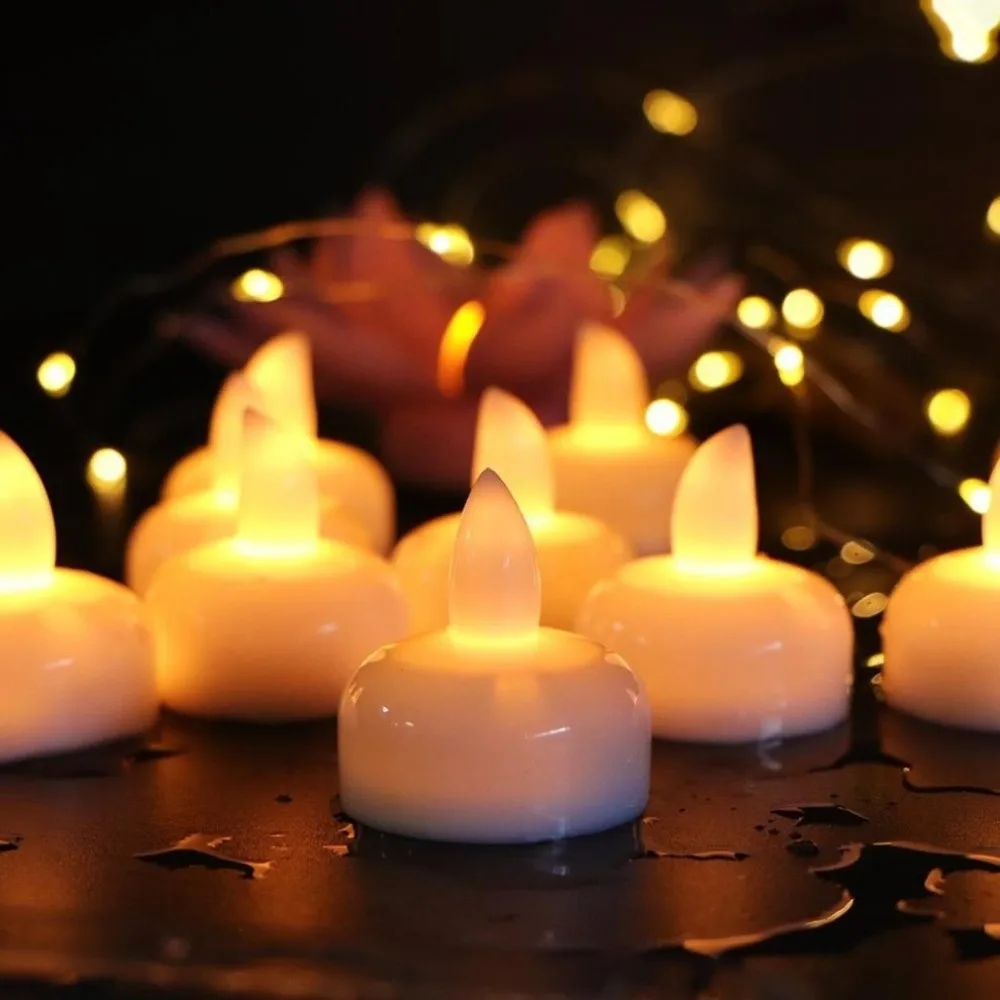LED Floating Electronic Candle Light Sensor-activated Warm White Flash Floating Sensor Candle Light Home Decor Candles Lamp