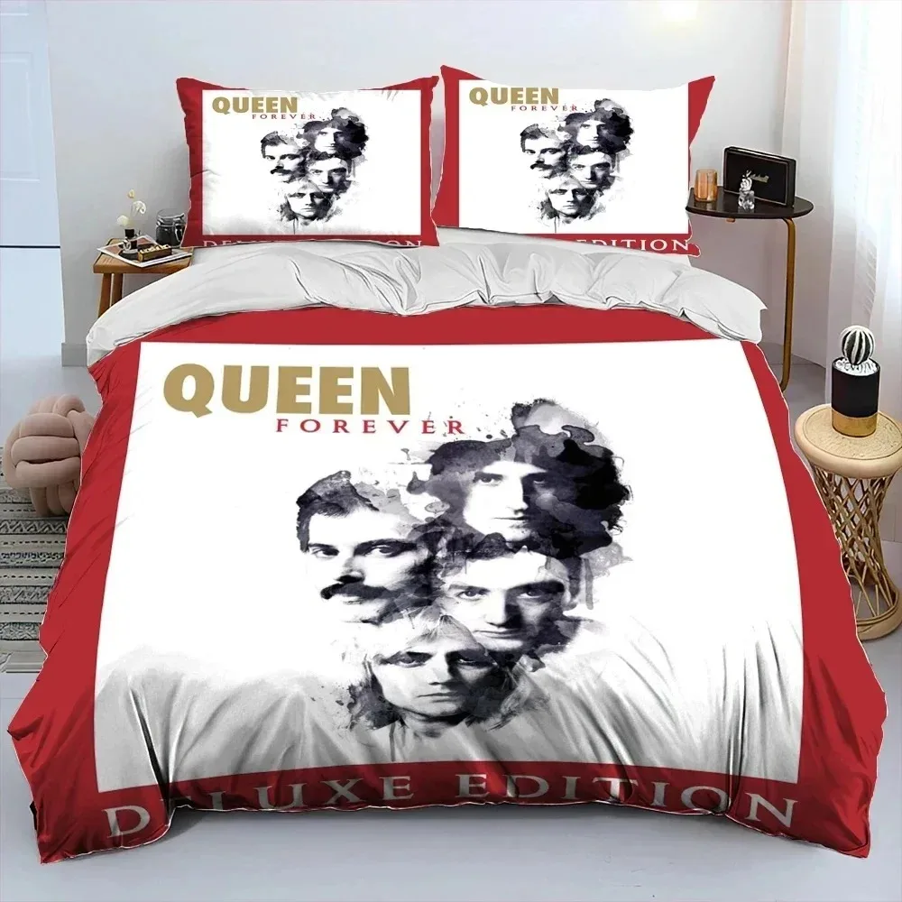 3D Print Freddie Mercury Queen-Rock-Band Bedding Set Duvet Cover Bed Set Quilt Cover Pillowcase Comforter king Queen Size