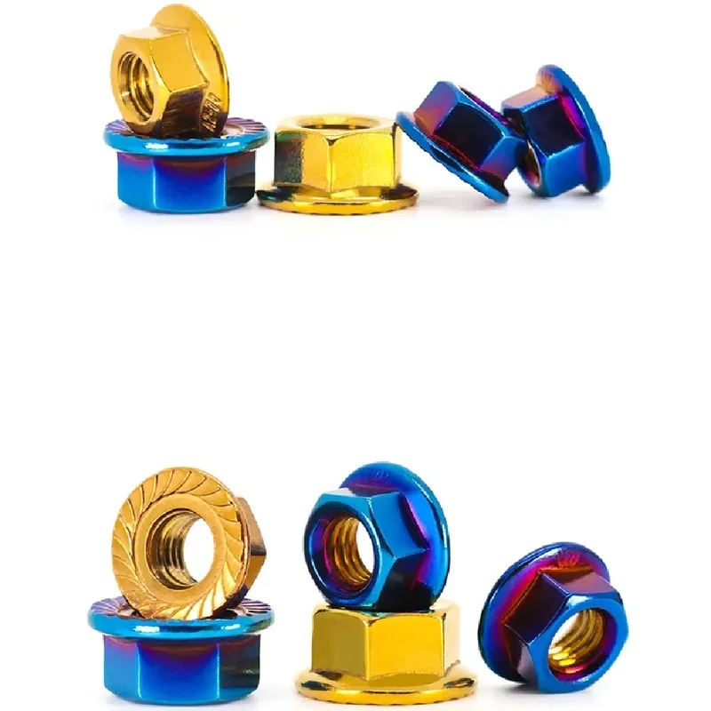 304 Stainless Steel Hex Serrated Flange Nut M4-M12 DIN 6923 Locking Spinlock Nut For Auto Motorcycle Bicycle Industrial