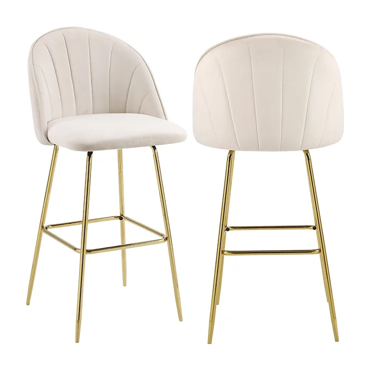 

Modern Furniture Metal Golden Stool Cafe Dining Stool Upholstery Stool