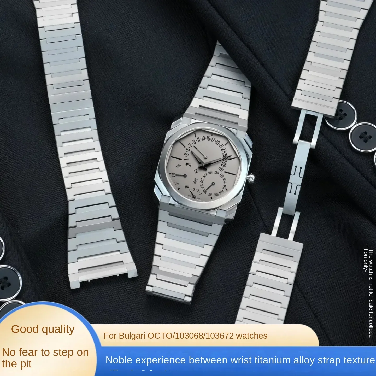 حزام من سبائك التيتانيوم لسلسلة بولغاري OCTO 103297 103464 102713 103610 حزام ساعة خفيف الوزن 40 ملم للرجال 30 ملم + أداة