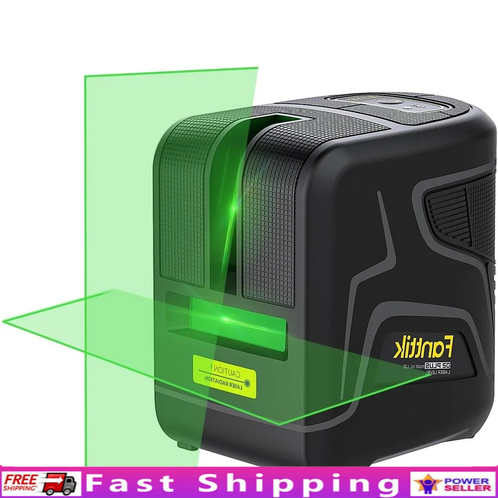 Green Laser Level 100 ft Vertical Beam Spread 130° Self Leveling 2600 mAh Rechargeable Tiling Pictures Shelf Installation IP54