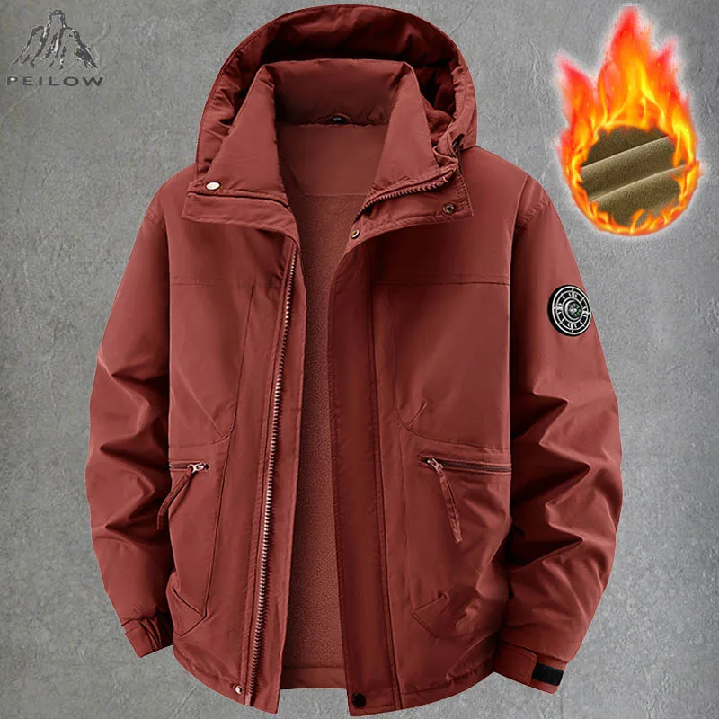 New Winter Parkas Men Windbreakers Thick Warm multi-pocket Cargo Coats Male Military Hooded Anorak Hiking Jackets Men Clothing