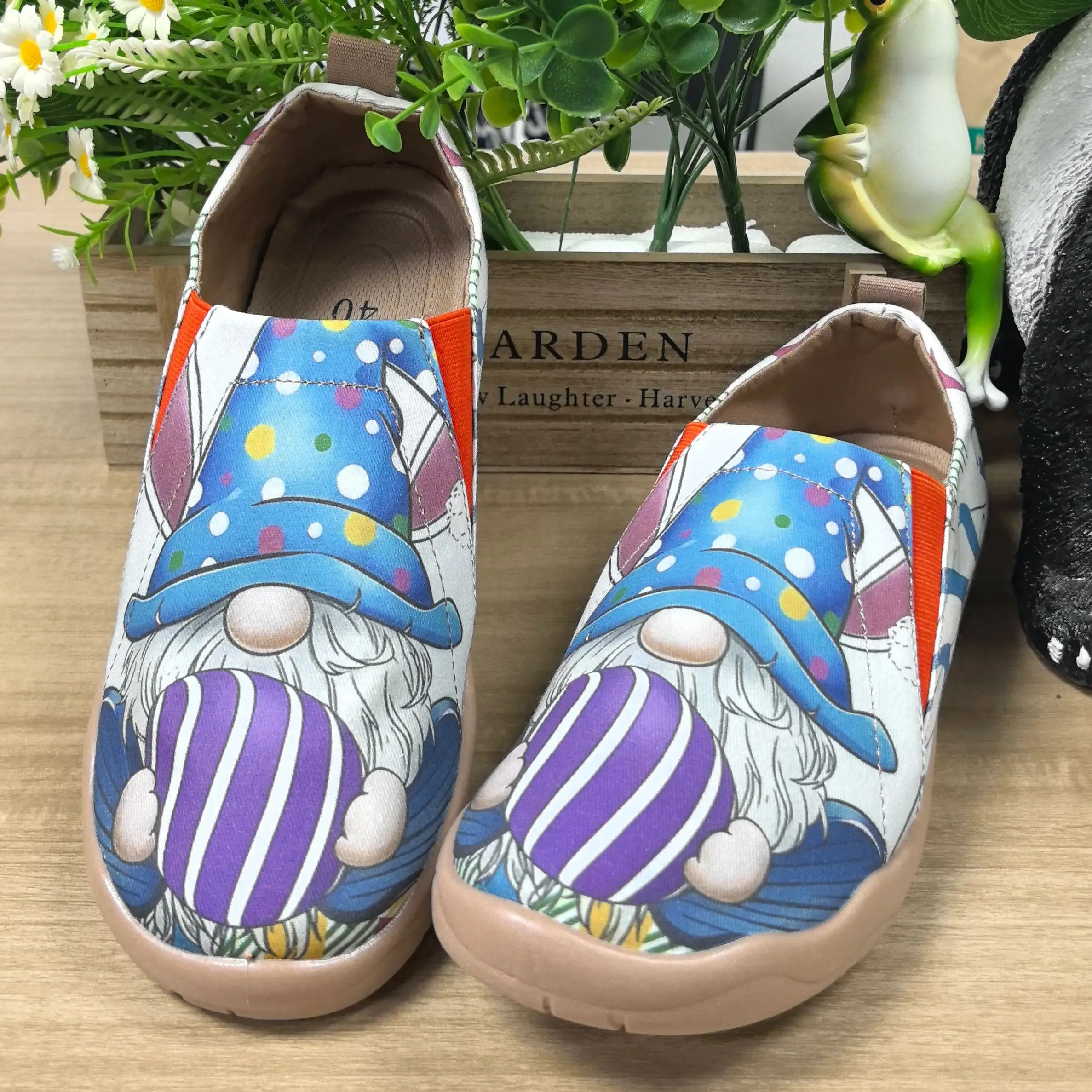 

Women's Spring and Summer New Fashionable and Cute Christmas Dwarf Printed Casual Shoes, Comfortable Shallow Low-Cut Soft Soles, Lightweight and Breathable Large Size Women's Shoes