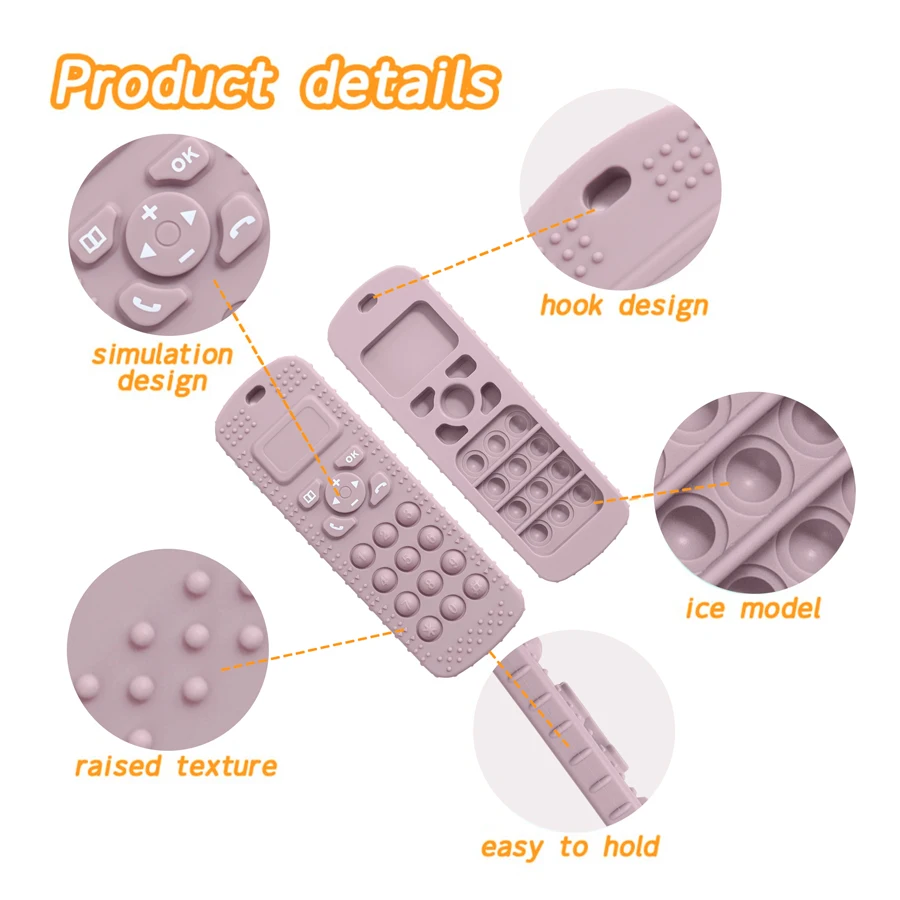 Giocattoli per la dentizione in Silicone per alimenti per bambini TV telecomando forma massaggiagengive bambini articoli educativi sensoriali per