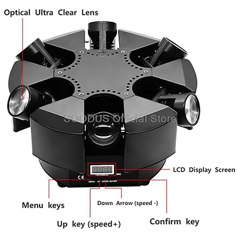 

Lights 6 Heads RGBW LED Moving Head DMX512 Voice Control Beam Light Dj Lights For Dj KTV Stage Show Wedding Bar DJ Party