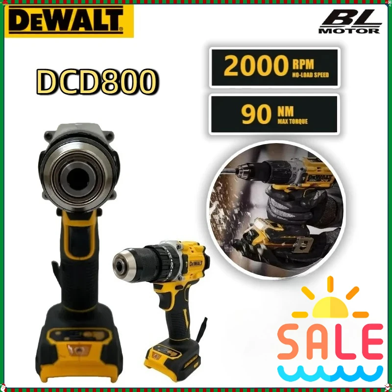 

Бесщеточная ударная дрель Dewalt DCD800, 2000 об/мин, 1/2 дюйма, беспроводная электрическая отвертка, литиевый электроинструмент для аккумуляторов Dewalt