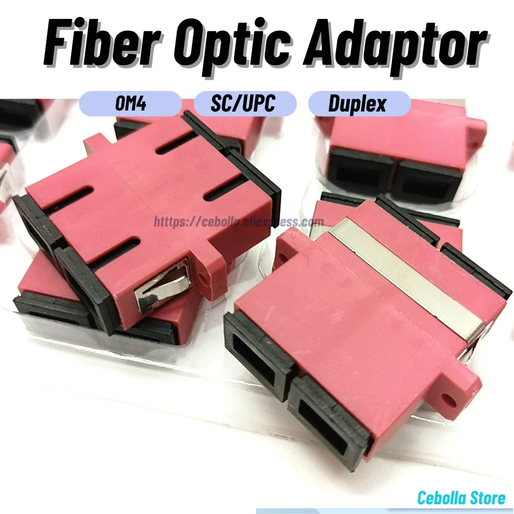 10Pcs Duplex Optical Adapters Cable Connectors Multi Mode Duplex SC UPC OM4 Couplers Telecom SC Optic Fiber Coupler Adapter