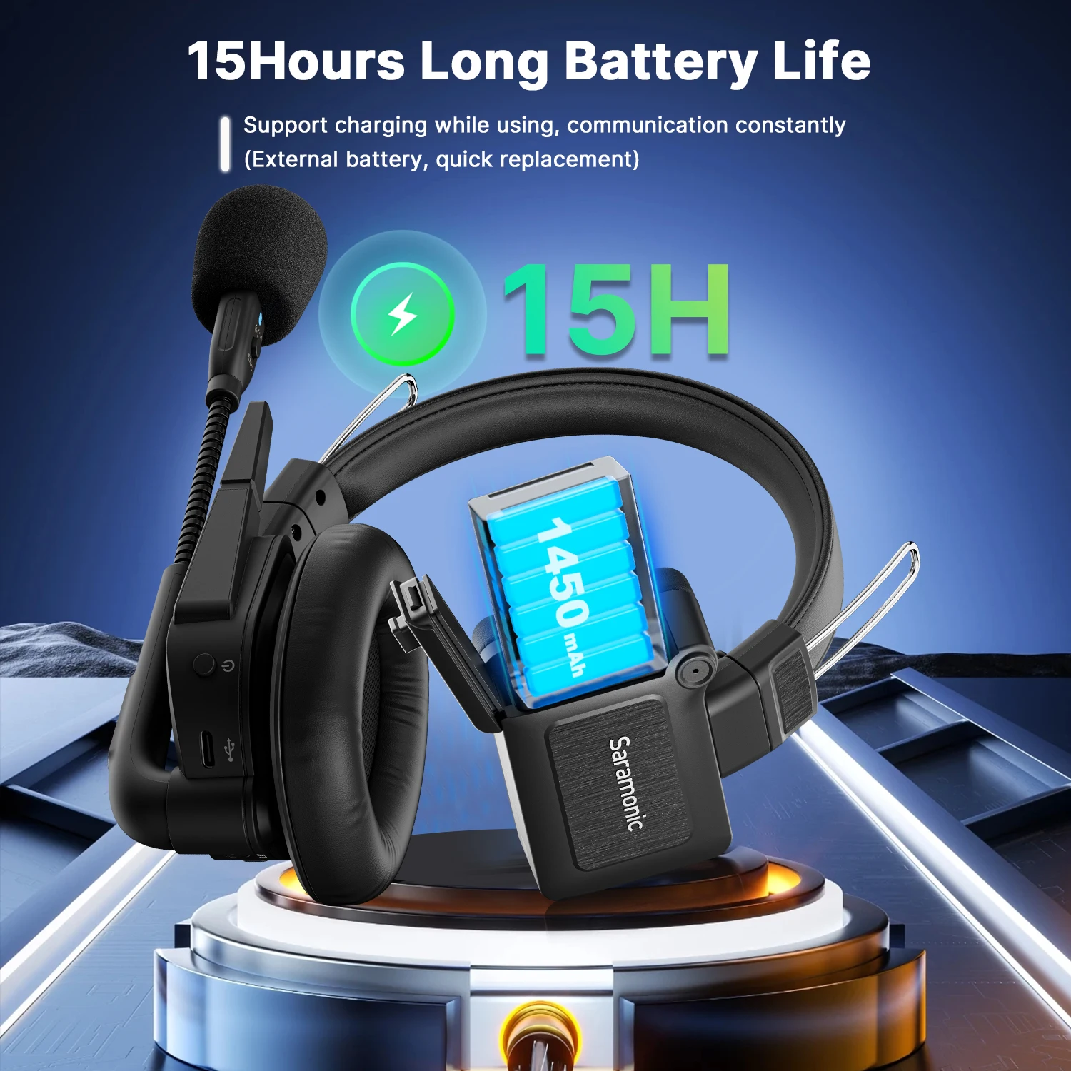 Saramonic wiTalk9 srh fone de ouvido remoto de orelha única para witek9 comunicação duplex completa interfone sem fio fones de ouvido microfone