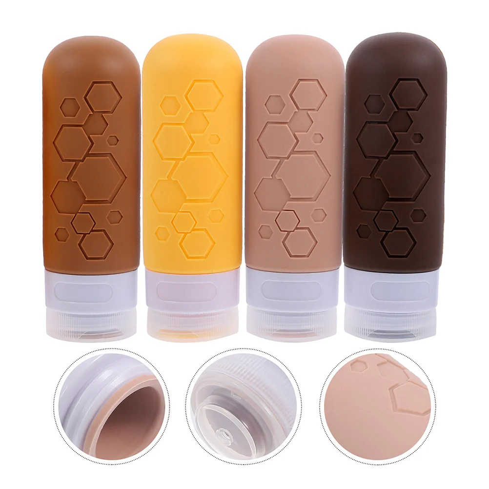 

4 Pcs Empty Bottle Travel Silicone Squeeze for Shampoo Silica Gel Lotion Dispenser