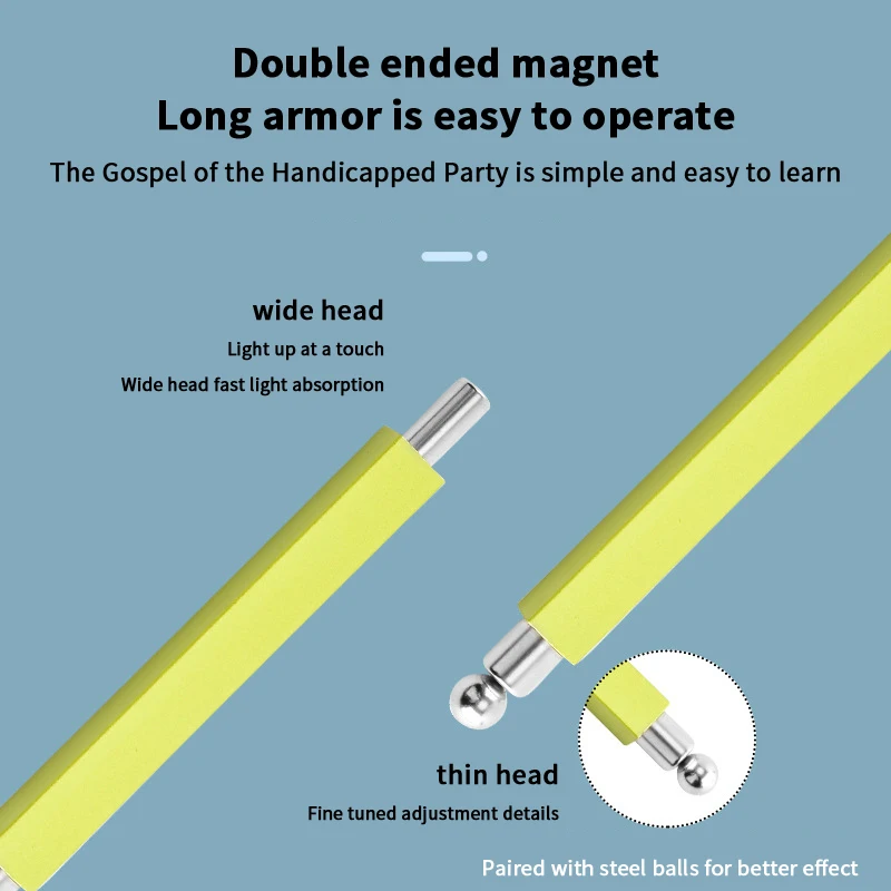 Palo magnético para uñas de ojo de gato de doble cabeza con bola de acero, herramienta magnética multifuncional para uñas, bolígrafos para bricolaje, salón, estudio o uso doméstico