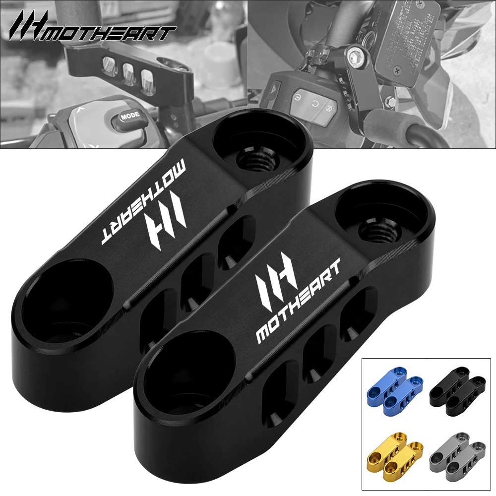 Motorcycle Mirror Brackets Accessories For Enhance Rearview Easy Installation CNC (See details below) (Black)