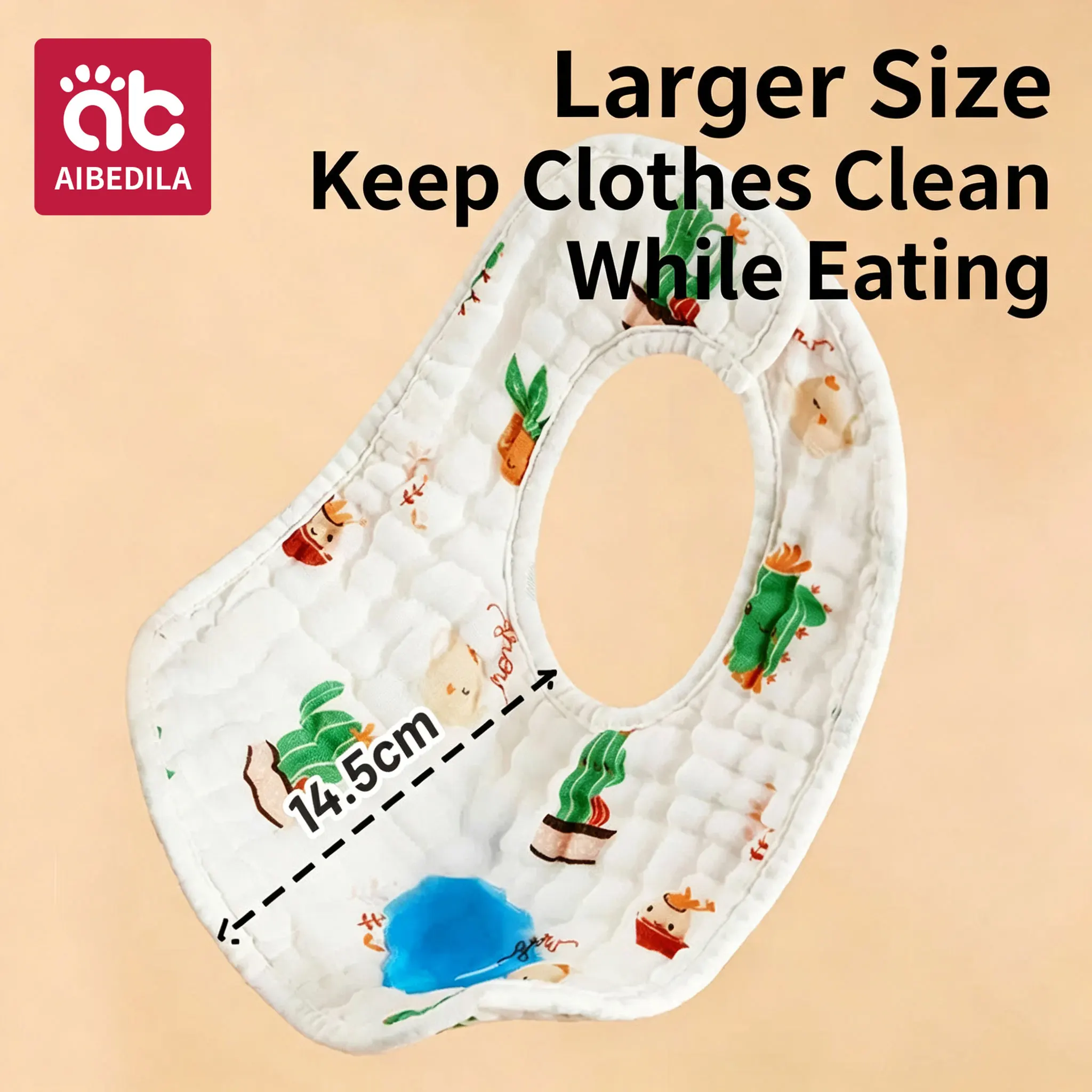 4Pcs Pure Cotton Waterproof Gauze Baby Drool Bibs Newborn Toddler Anti‑Dirt Feeding Triangle Bibs Infant Burp Cloths