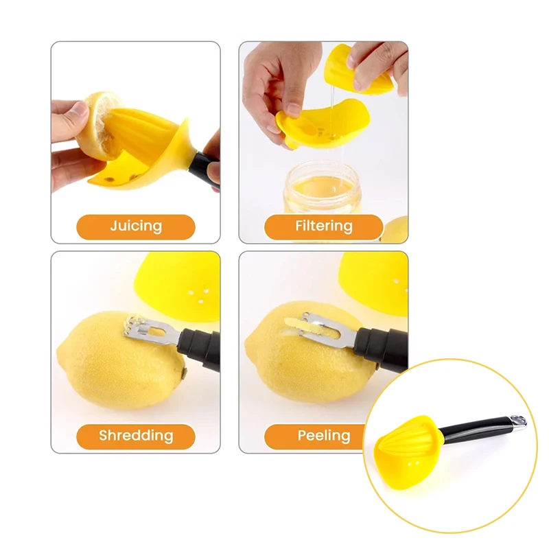 Juicer buah Manual portabel tekan kecil multi-fungsi pemisah Lemon dan jeruk jeruk Lemon parut jus buah alat dapur