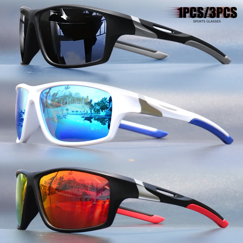1pcs/3pcs Square Sports Sunglasses for Men - Polarized Lens for Fishing/Driving/Travel, Durable Matte Frame, HD Coating UV400